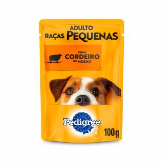 Ração Úmida Pedigree Sachê Cordeiro ao Molho para Cães Adultos de Raças Pequenas 100 g