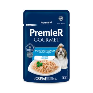 Ração Úmida Premier Gourmet Para Cães Sabor Peito de Frango e Arroz Integral 100g