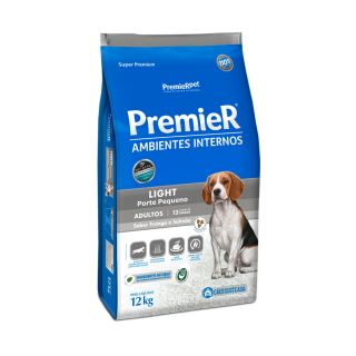 Ração Premier Ambientes Internos Light para Cães Adultos Sabor Frango e Salmão 12kg