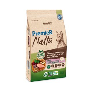 Ração Premier Nattu para Cães Sênior de Porte Pequeno Sabor Mandioca 10kg