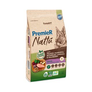 Ração Premier Nattu para Cães Sênior Sabor Mandioca 10kg