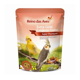 Ração Reino das Aves Extra Gold Frutas para Pássaros 400g