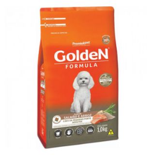 Ração Seca Golden Fórmula Salmão e Arroz para Cães Adultos Porte Pequeno - 1Kg