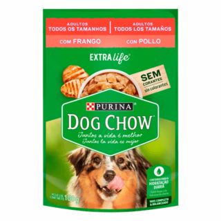 Ração Umida Purina Dog Chow Extra Life Sachê Frango para Cães Adultos 100g