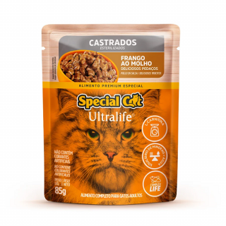Ração Úmida Special Cat Ultralife para Gatos Castrados Sabor Frango ao Molho 85g