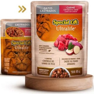 Alimento Úmido Special Cat Gatos Castrados Carne ao Molho 85g