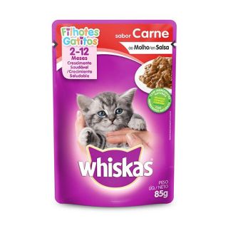 Ração Úmida Whiskas Sachê Filhotes Carne 85g