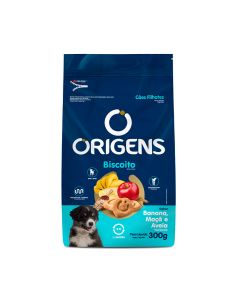 Biscoito Origens para Cães Filhotes Sabor Banana, Maçã e Aveia 300 g