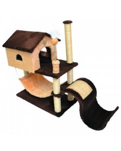 Brinquedo Arranhador São Pet para Gatos Tobogã Marrom 115X44X88CM