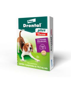 Drontal Plus para Cães de 10 kg Sabor Carne 4 Comprimidos