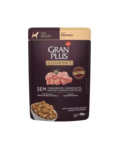Ração Úmida GranPlus Gourmet Sachê para Cães Adultos Sabor Frango - 100g