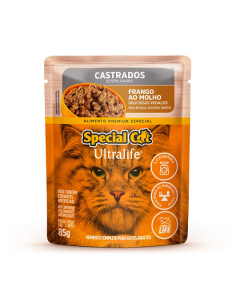 Ração Úmida Special Cat Ultralife para Gatos Castrados Sabor Frango ao Molho 85g